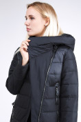 Купить Куртка зимняя женская молодежная стеганная черного цвета 870_01Ch, фото 8