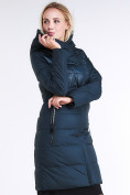 Купить Куртка зимняя женская молодежная стеганная темно-зеленого цвета 870_03TZ, фото 4