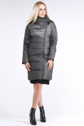 Купить Куртка зимняя женская молодежная стеганная светло-серого цвета 870_05SS