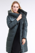 Купить Куртка зимняя женская молодежная стеганная болотного цвета 870_06Bt, фото 2