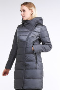 Купить Куртка зимняя женская молодежная стеганная серого цвета 870_11Sr, фото 3