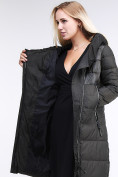 Купить Куртка зимняя женская молодежная стеганная темно-серого цвета 870_13TC, фото 2
