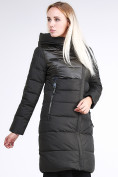 Купить Куртка зимняя женская молодежная стеганная темно-серого цвета 870_13TC, фото 4