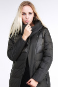 Купить Куртка зимняя женская молодежная стеганная темно-серого цвета 870_13TC, фото 7