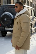 Купить Парка мужская зимняя удлиненная с мехом хаки цвета 8751G, фото 2