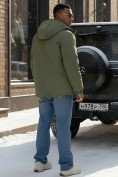 Купить Парка мужская зимняя удлиненная с мехом хаки цвета 8751Kh, фото 4