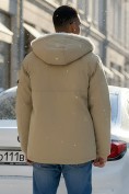 Купить Парка мужская зимняя удлиненная с мехом горчичного цвета 8757G, фото 3