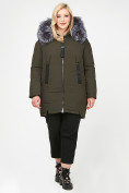 Купить Куртка зимняя женская молодежная цвета  хаки 88-953_8Kh