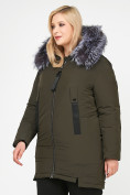 Купить Куртка зимняя женская молодежная цвета  хаки 88-953_8Kh, фото 3