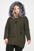 Купить Куртка зимняя женская молодежная цвета  хаки 88-953_8Kh, фото 6