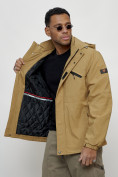 Купить Куртка спортивная мужская весенняя с капюшоном бежевого цвета 88021B, фото 11