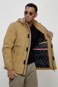 Купить Куртка спортивная мужская весенняя с капюшоном бежевого цвета 88021B, фото 12