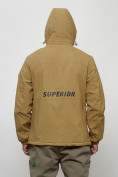 Купить Куртка спортивная мужская весенняя с капюшоном бежевого цвета 88021B, фото 10