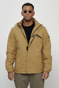Купить Куртка спортивная мужская весенняя с капюшоном бежевого цвета 88021B, фото 7