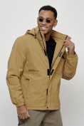 Купить Куртка спортивная мужская весенняя с капюшоном бежевого цвета 88021B, фото 9