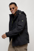 Купить Куртка спортивная мужская весенняя с капюшоном черного цвета 88021Ch, фото 12