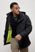 Купить Куртка спортивная мужская весенняя с капюшоном черного цвета 88021Ch, фото 13