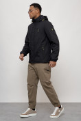 Купить Куртка спортивная мужская весенняя с капюшоном черного цвета 88021Ch, фото 2