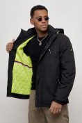 Купить Куртка спортивная мужская весенняя с капюшоном черного цвета 88021Ch, фото 8