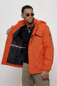 Купить Куртка спортивная мужская весенняя с капюшоном оранжевого цвета 88021O, фото 14