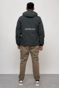 Купить Куртка спортивная мужская весенняя с капюшоном темно-серого цвета 88021TC, фото 10