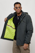 Купить Куртка спортивная мужская весенняя с капюшоном темно-серого цвета 88021TC, фото 13