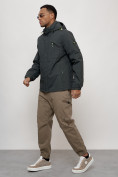 Купить Куртка спортивная мужская весенняя с капюшоном темно-серого цвета 88021TC, фото 8