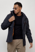 Купить Куртка спортивная мужская весенняя с капюшоном темно-синего цвета 88021TS, фото 11