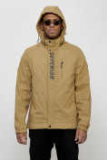 Купить Куртка спортивная мужская весенняя с капюшоном бежевого цвета 88022B, фото 13