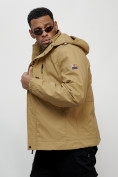 Купить Куртка спортивная мужская весенняя с капюшоном бежевого цвета 88022B, фото 5