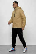 Купить Куртка спортивная мужская весенняя с капюшоном бежевого цвета 88022B, фото 9