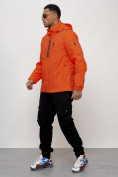 Купить Куртка спортивная мужская весенняя с капюшоном оранжевого цвета 88022O, фото 11
