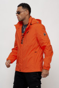 Купить Куртка спортивная мужская весенняя с капюшоном оранжевого цвета 88022O, фото 2