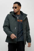 Купить Куртка спортивная мужская весенняя с капюшоном темно-серого цвета 88022TC, фото 10