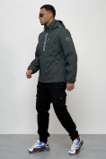 Купить Куртка спортивная мужская весенняя с капюшоном темно-серого цвета 88022TC, фото 2