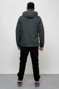 Купить Куртка спортивная мужская весенняя с капюшоном темно-серого цвета 88022TC, фото 4