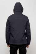 Купить Куртка спортивная мужская весенняя с капюшоном темно-синего цвета 88022TS, фото 4