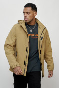 Купить Куртка спортивная мужская весенняя с капюшоном бежевого цвета 88023B, фото 11