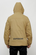 Купить Куртка спортивная мужская весенняя с капюшоном бежевого цвета 88023B, фото 6