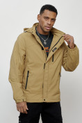 Купить Куртка спортивная мужская весенняя с капюшоном бежевого цвета 88023B, фото 9