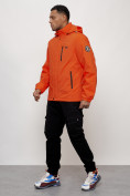 Купить Куртка спортивная мужская весенняя с капюшоном оранжевого цвета 88023O, фото 11