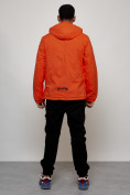 Купить Куртка спортивная мужская весенняя с капюшоном оранжевого цвета 88025O, фото 13