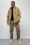 Купить Куртка спортивная мужская весенняя с капюшоном бежевого цвета 88026B, фото 17