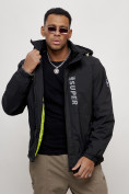Купить Куртка спортивная мужская весенняя с капюшоном черного цвета 88026Ch, фото 11