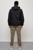 Купить Куртка спортивная мужская весенняя с капюшоном черного цвета 88026Ch, фото 4