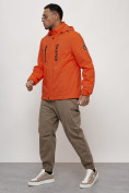 Купить Куртка спортивная мужская весенняя с капюшоном оранжевого цвета 88026O, фото 10