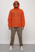 Купить Куртка спортивная мужская весенняя с капюшоном оранжевого цвета 88026O, фото 13