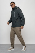 Купить Куртка спортивная мужская весенняя с капюшоном темно-серого цвета 88026TC, фото 5