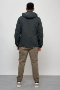 Купить Куртка спортивная мужская весенняя с капюшоном темно-серого цвета 88026TC, фото 7