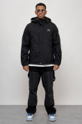 Купить Куртка спортивная мужская весенняя с капюшоном черного цвета 88027Ch, фото 11